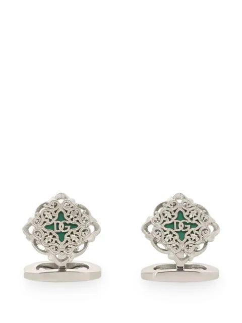 Dolce & Gabbana mancuernillas con logo DG en relieve