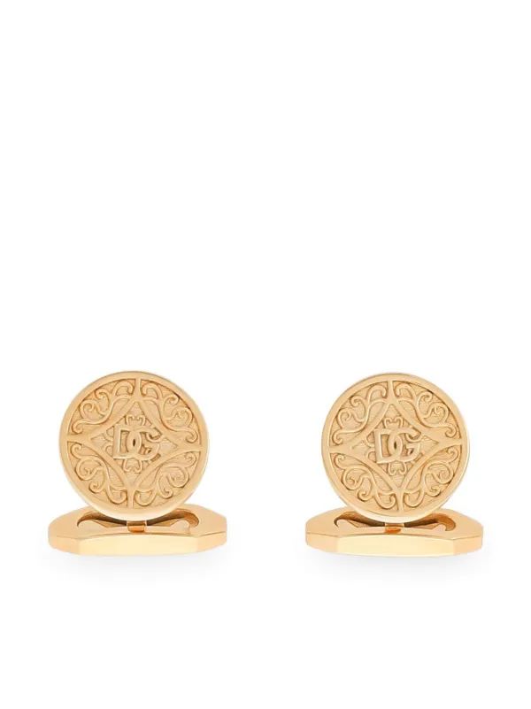 Dolce & Gabbana DG logo-embossed Cufflinks | Gold | FARFETCH AU