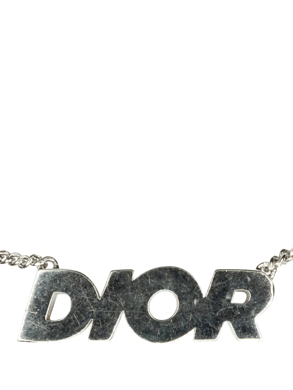 Christian Dior Pre Owned 20th Century Pre Owned Dior Homme Logo Pendant Costume Necklace Silver FARFETCH