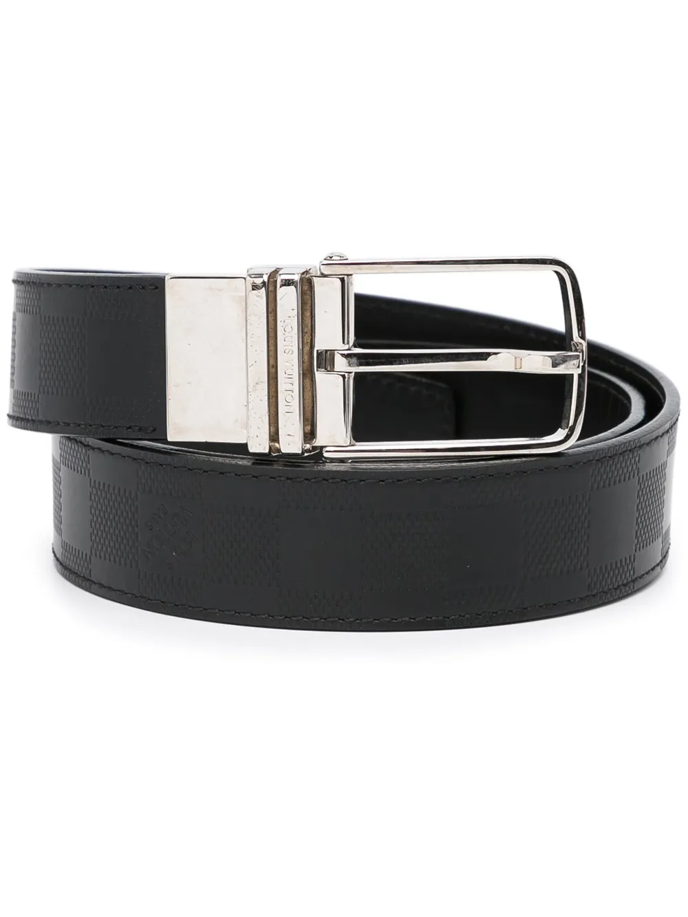 2000-present Pre-Owned Louis Vuitton Damier Infini Boston Reversible belt