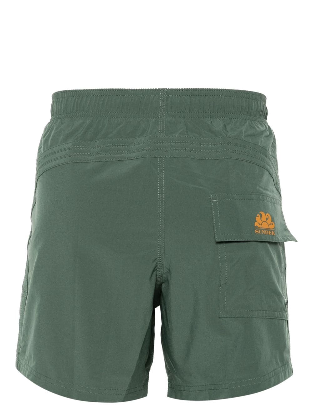 Shop Sundek Golden Wave Swim Shorts In Green