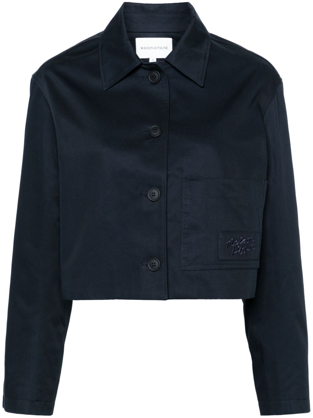 Maison Kitsuné logo-embroidered cropped jacket