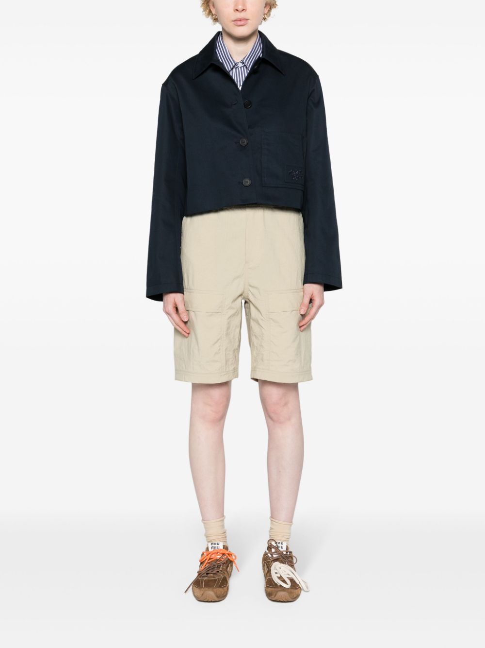 Maison Kitsuné Cropped jack - Blauw