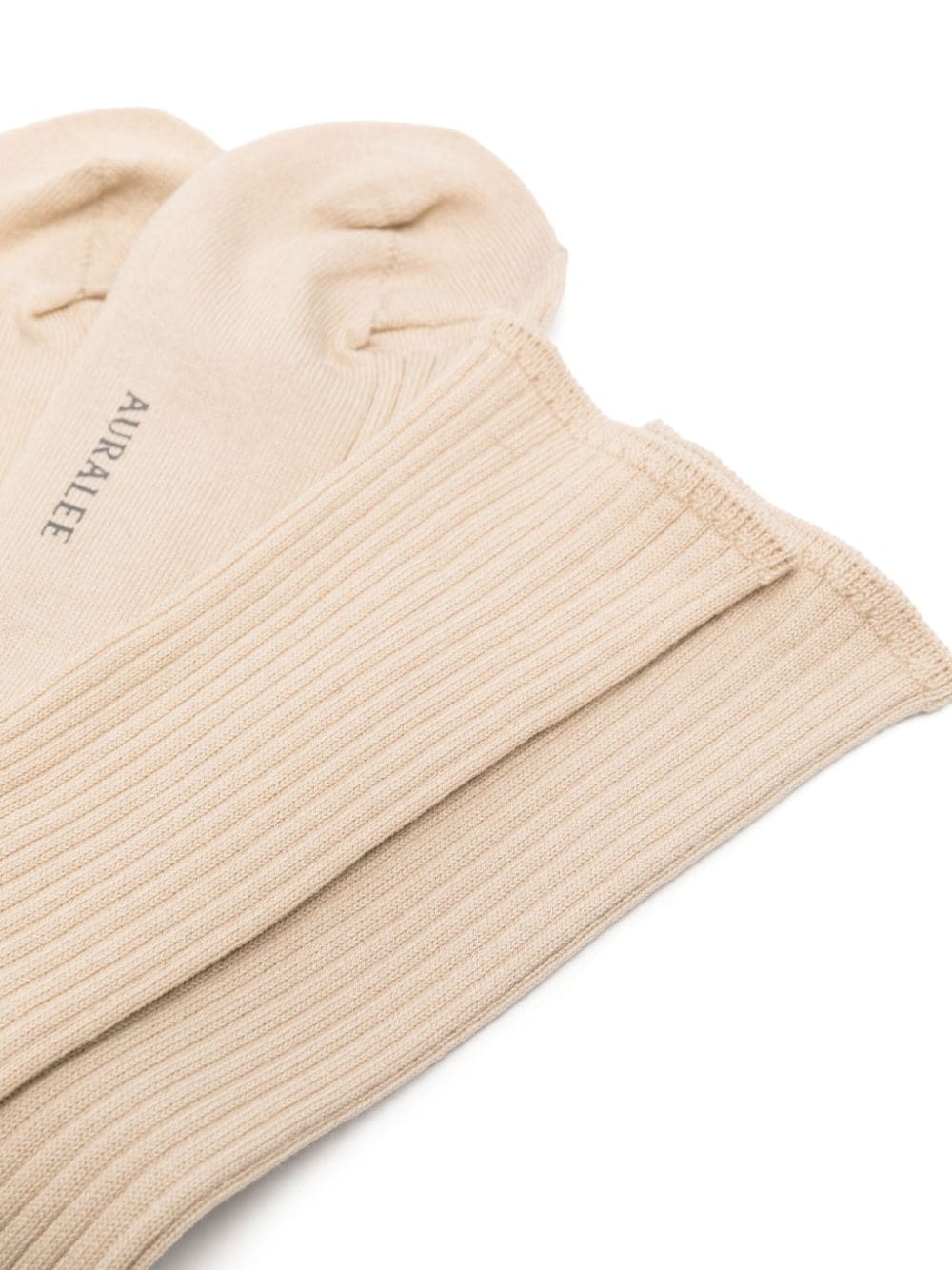 Auralee ribbed-knit socks - Beige