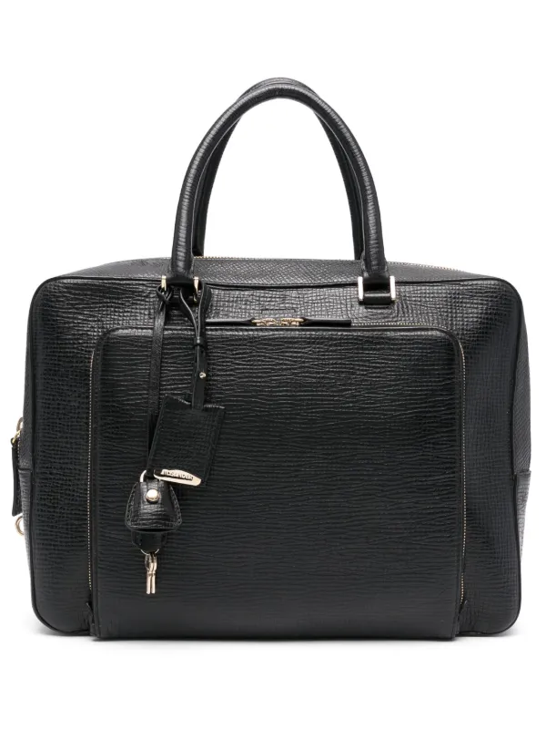 Jil Sander Pre-Owned 2000s logo-debossed Leather Bag | Black 