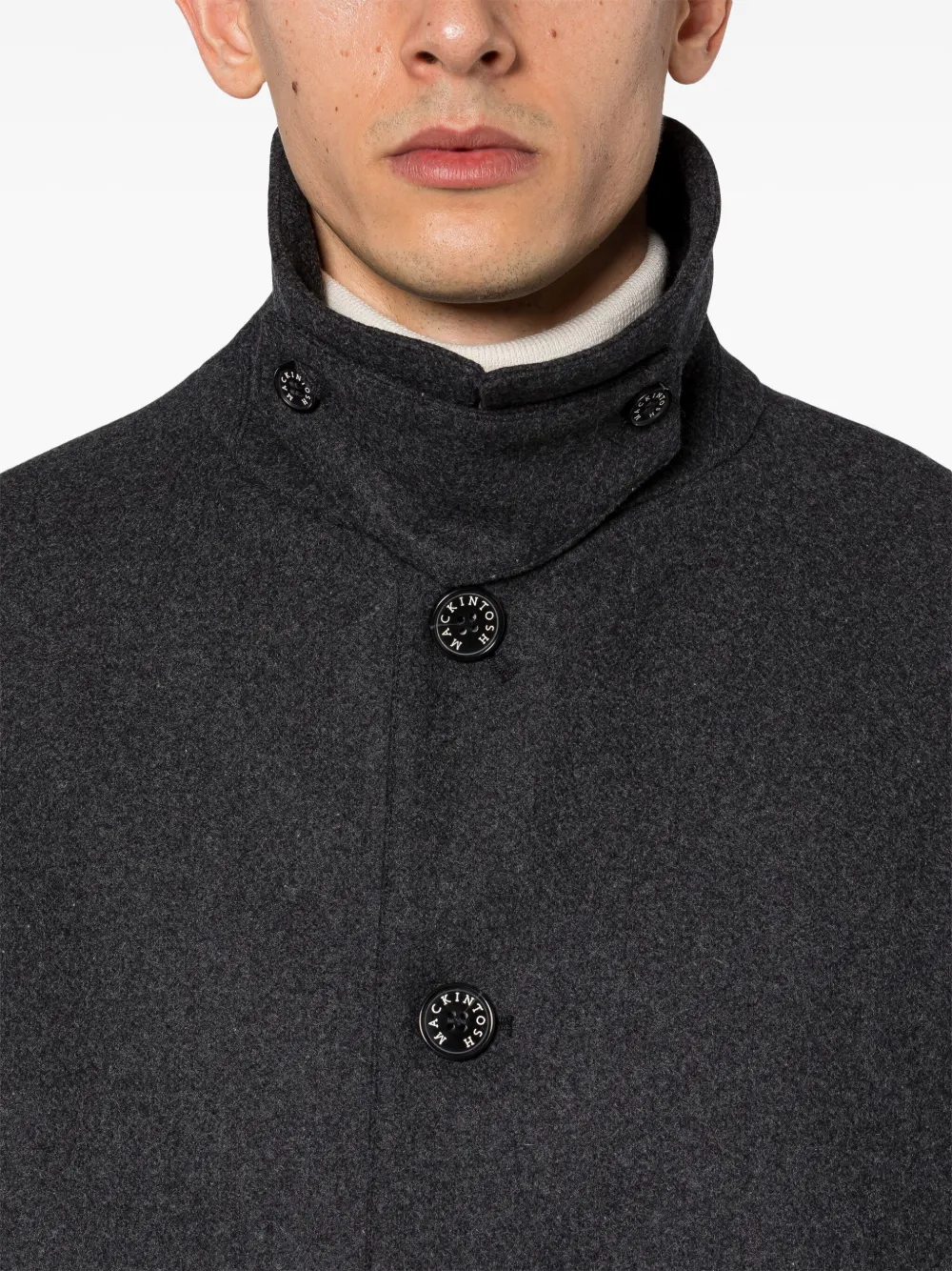 Mackintosh Humbie Wool Coat | Grey | FARFETCH CA
