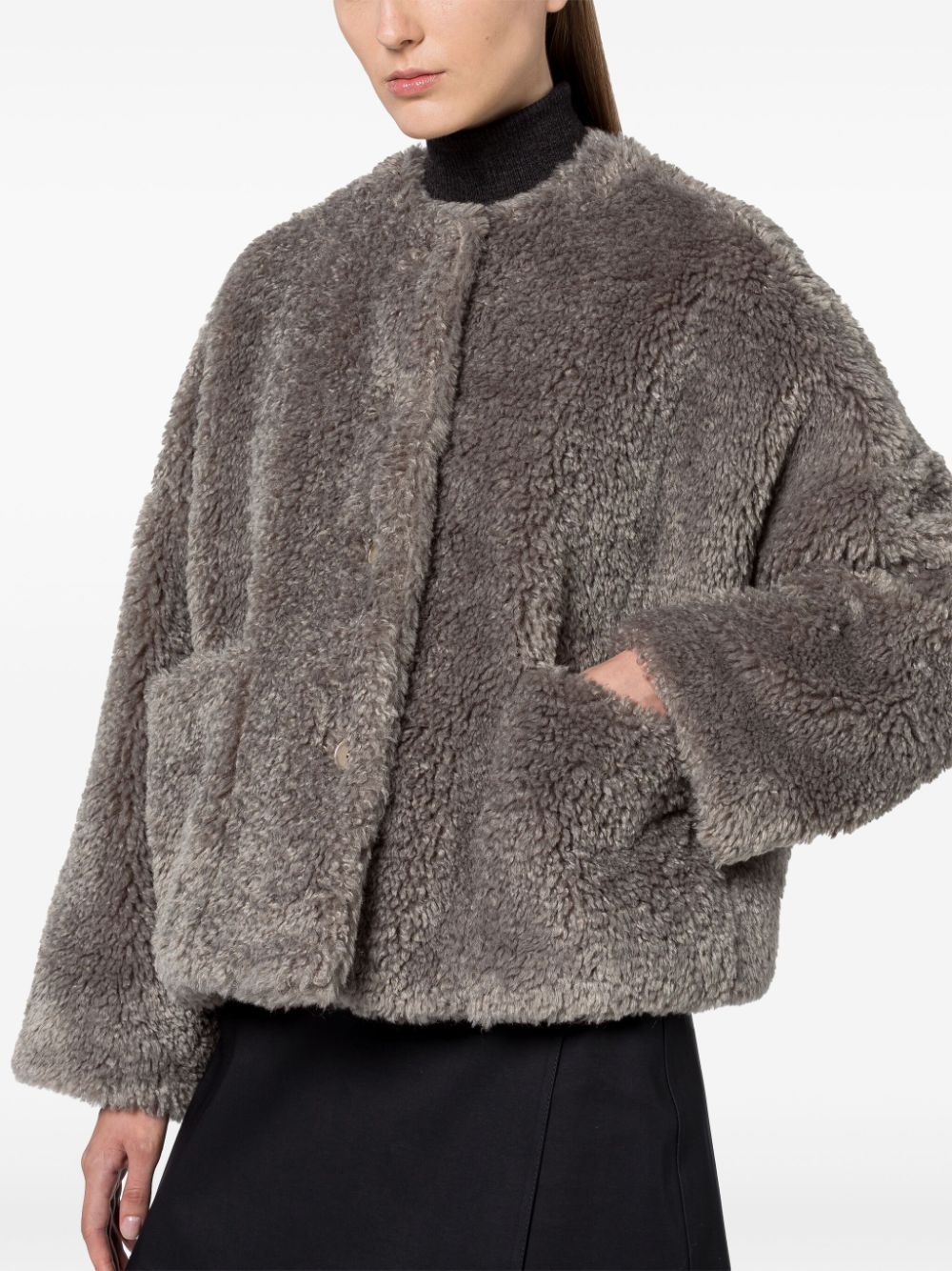 Shop Mackintosh Faux-fur Jacket In Grey