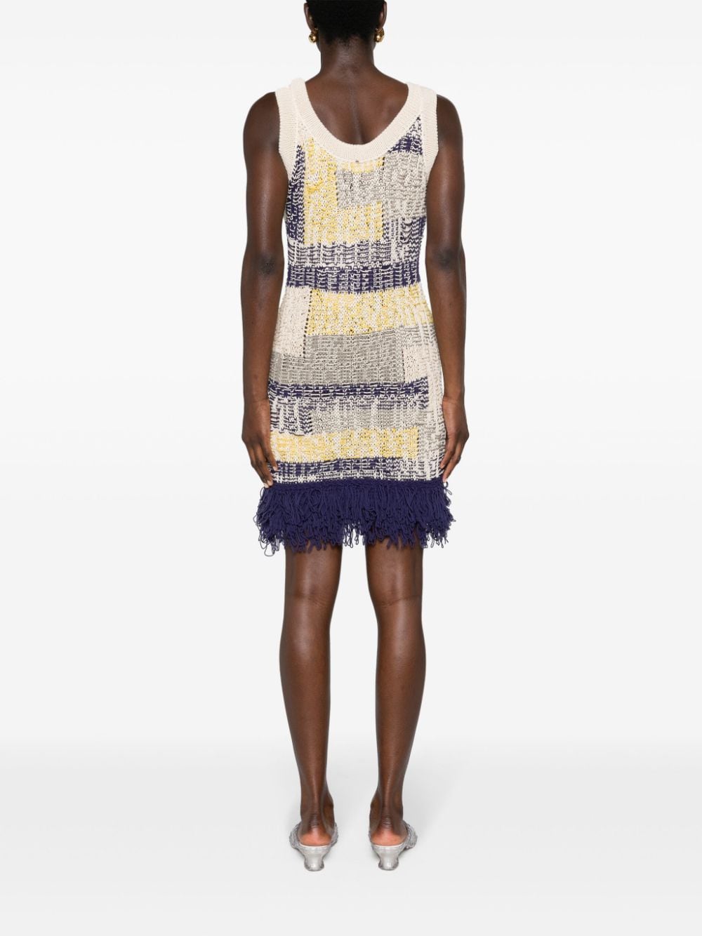 Shop Sportmax Fringed Knitted Dress In Violett