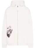 Maison Margiela Invitation cotton zip hoodie - White