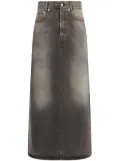 MM6 Maison Margiela logo-patch denim skirt - Black