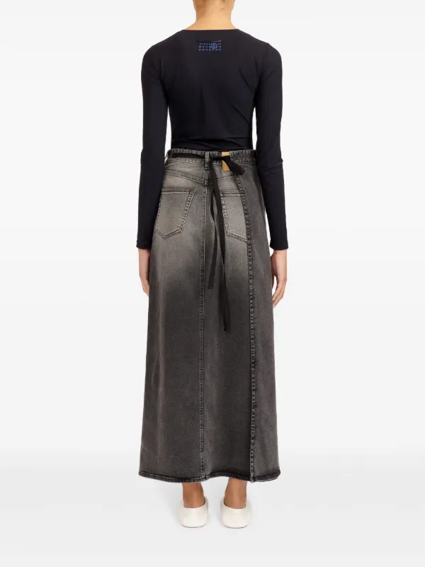 MM6 Maison Margiela デニムスカート | ブラック | FARFETCH JP