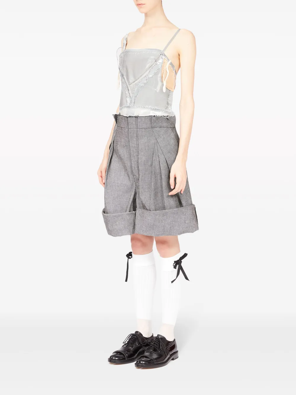 maison margiela アシンメトリーショートパンツ　ワイド　ジョーツ Maison Margiela ワイド ショートパンツ | ブラック | FARFETCH JP