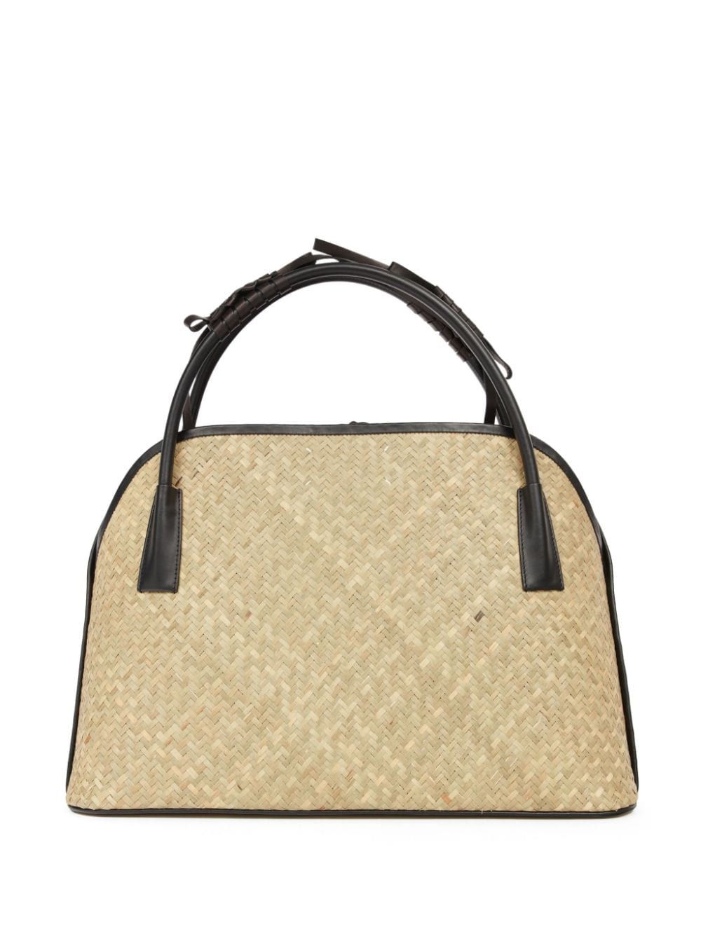 Shop Maison Margiela Interwoven Leather-trim Tote Bag In Neutrals