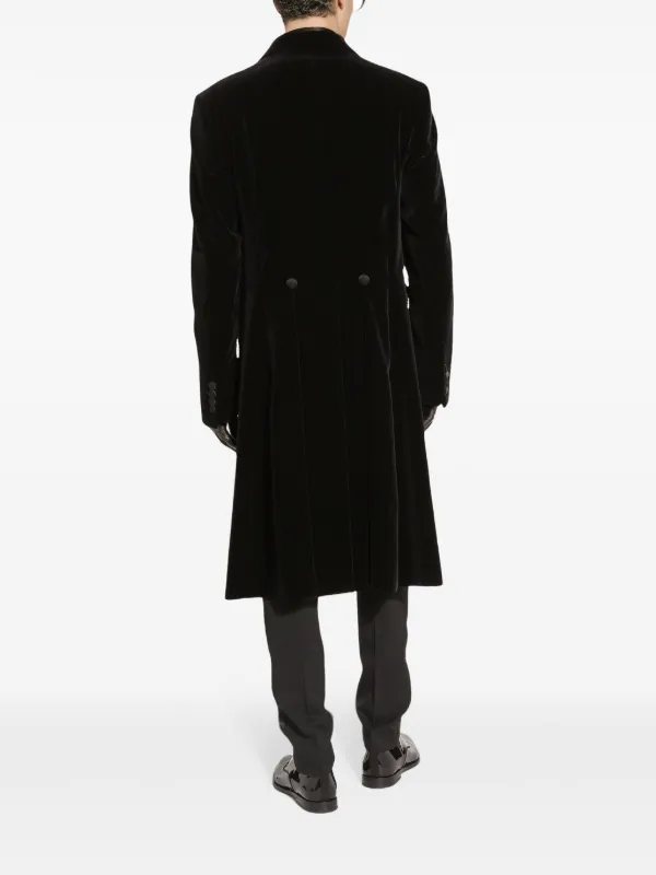 Dolce & Gabbana Velvet double-breasted Coat | Black | FARFETCH