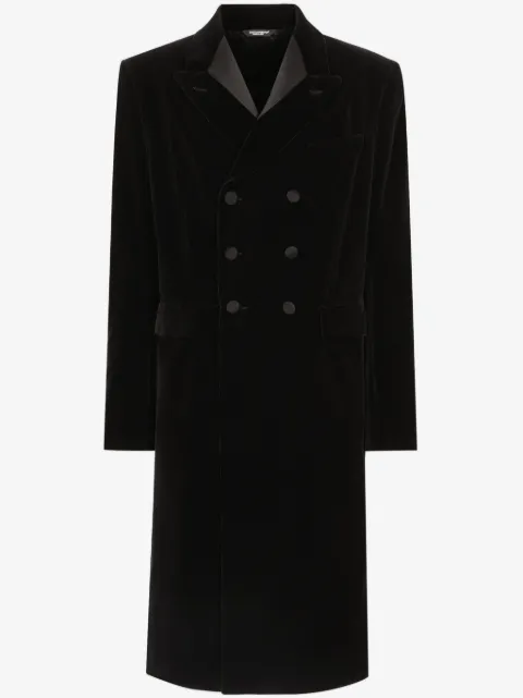 Dolce & Gabbana velvet double-breasted coat