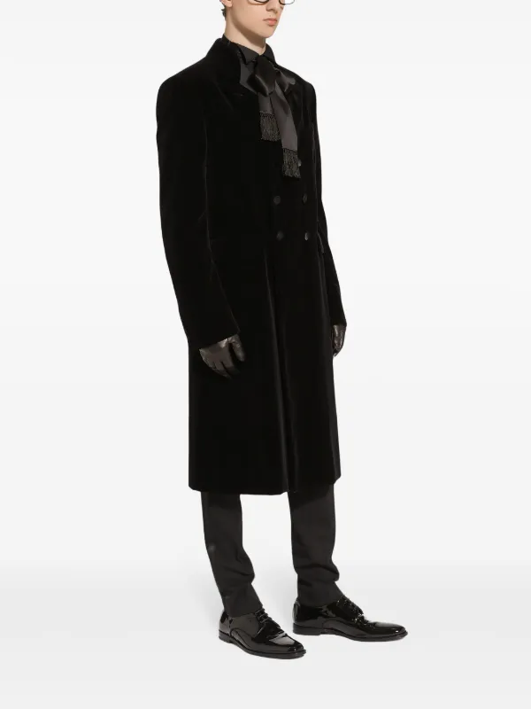Dolce & Gabbana Velvet double-breasted Coat | Black | FARFETCH