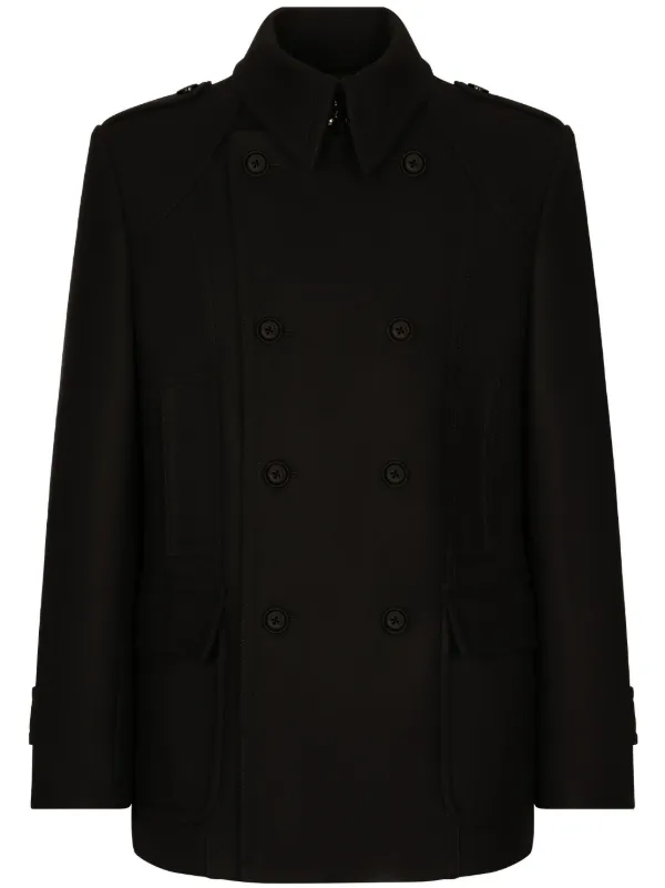 Dolce Gabbana double breasted wool cashmere Peacoat Black FARFETCH CA