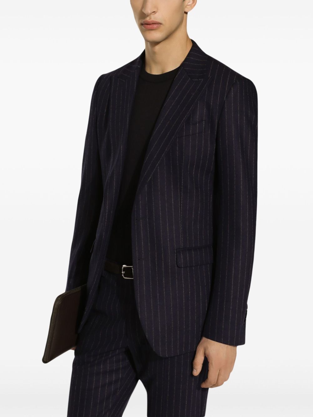 Shop Dolce & Gabbana Pinstripe Single-breasted Jacket In Black