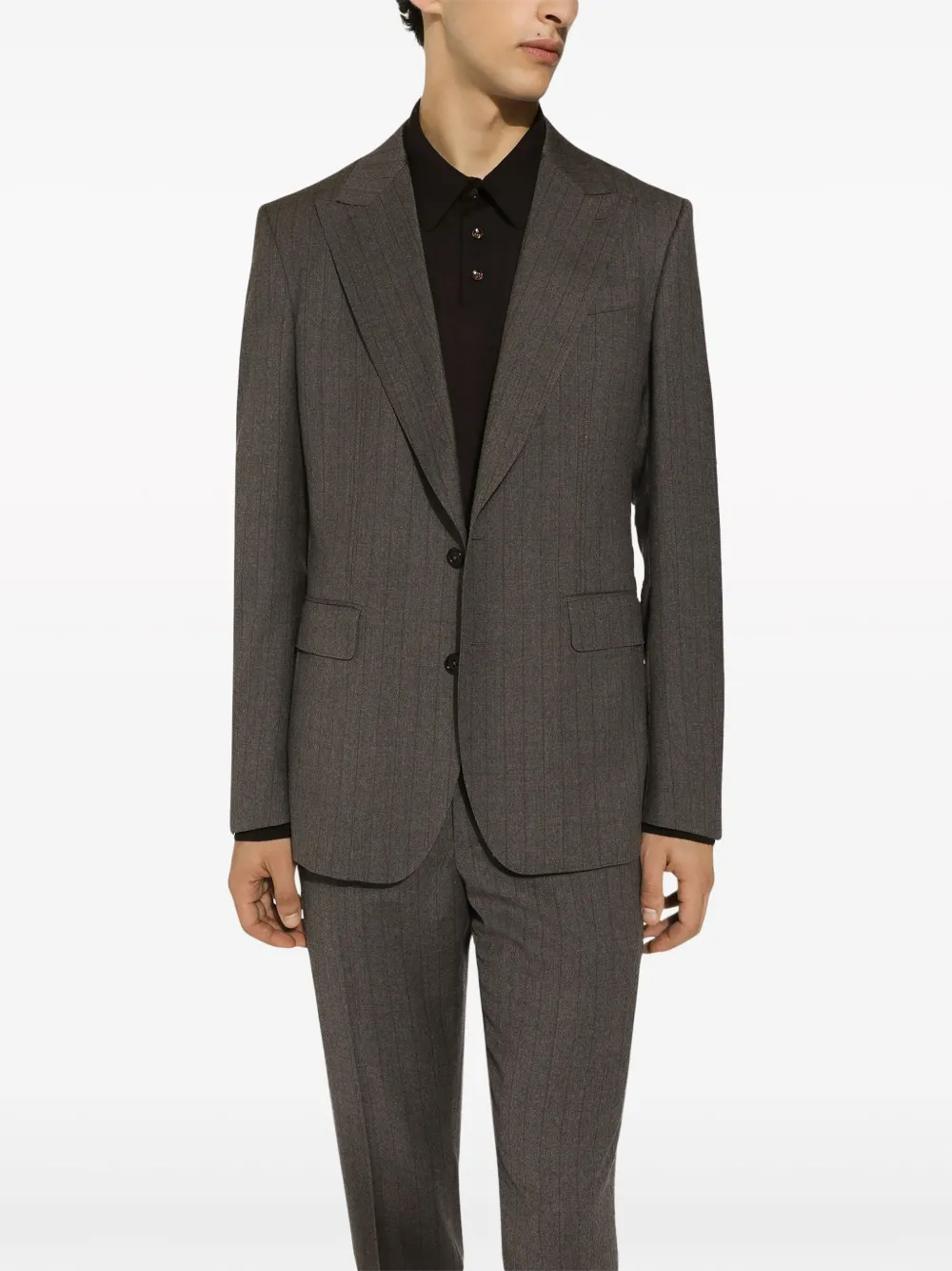 Dolce & Gabbana Blazer met krijtstreep en enkele rij knopen Grijs