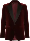 Dolce & Gabbana single-breasted velvet blazer - Red