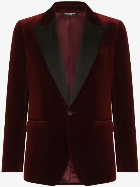 Dolce & Gabbana single-breasted velvet blazer