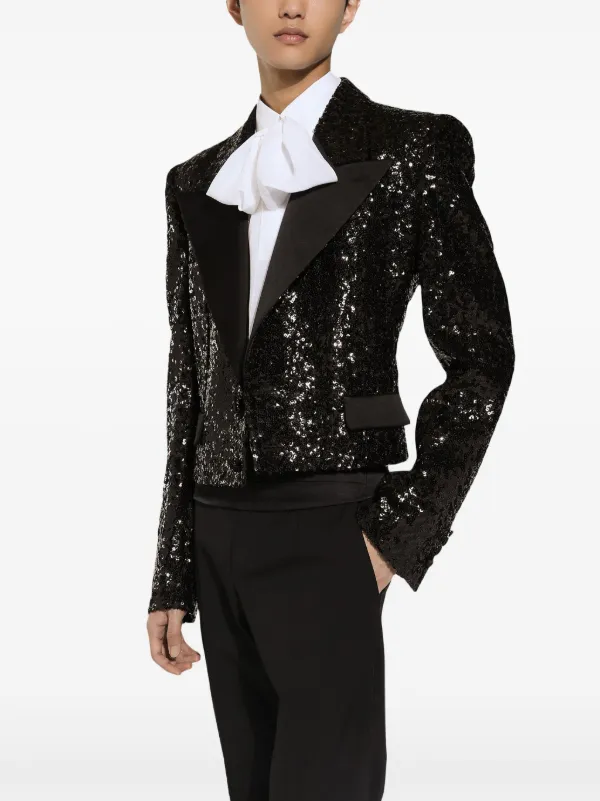 Dolce Gabbana sequin-embellished Blazer Black FARFETCH PH