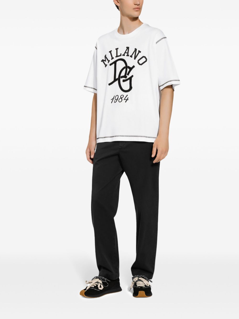 Shop Dolce & Gabbana Dg Logo Cotton T-shirt In White