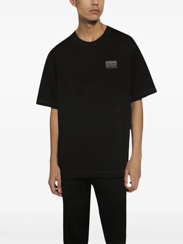 Dolce & Gabbana branded-tag Cotton T-shirt | Black | FARFETCH