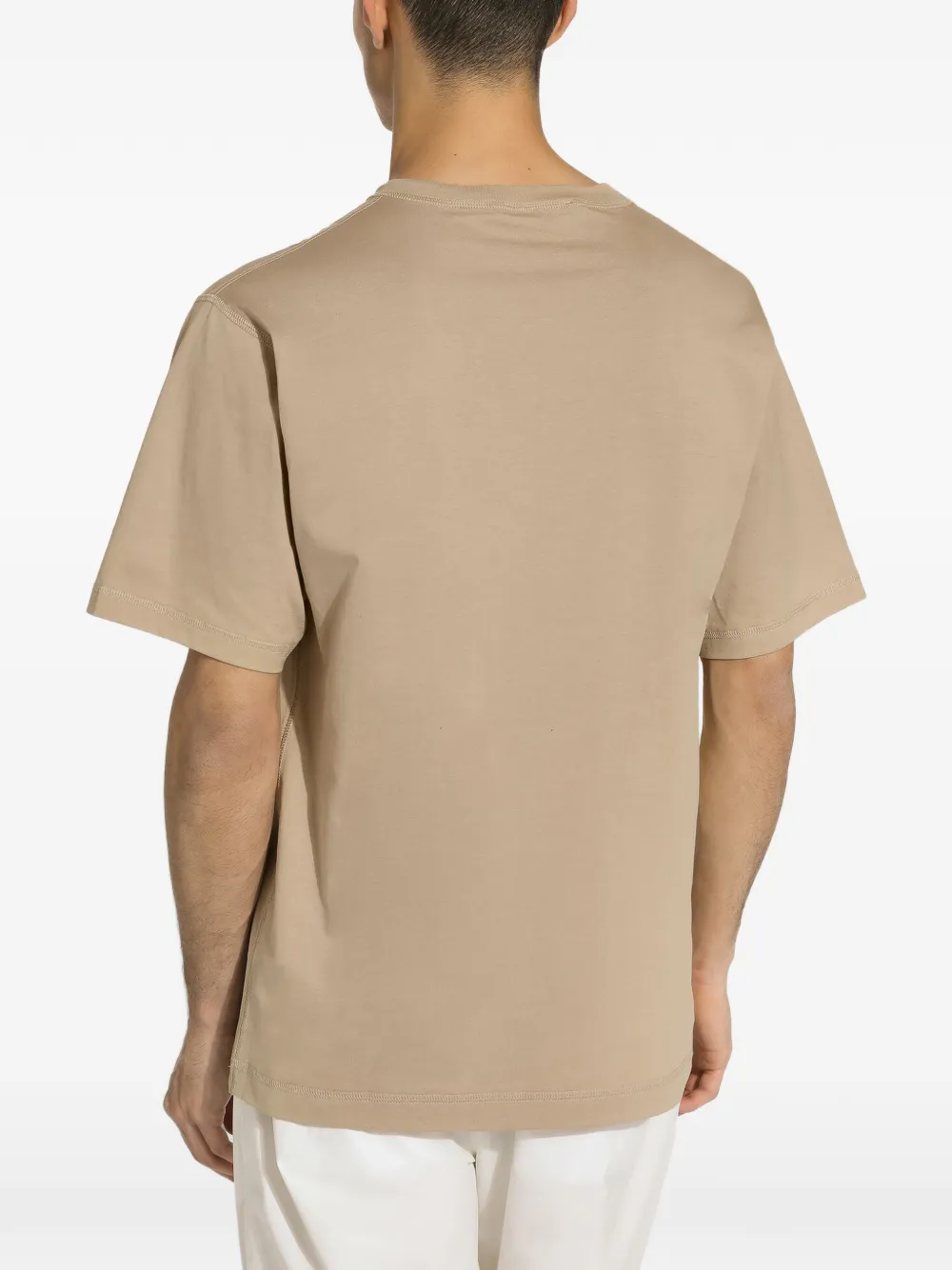 Dolce & Gabbana Katoenen T-shirt met borduurwerk Beige