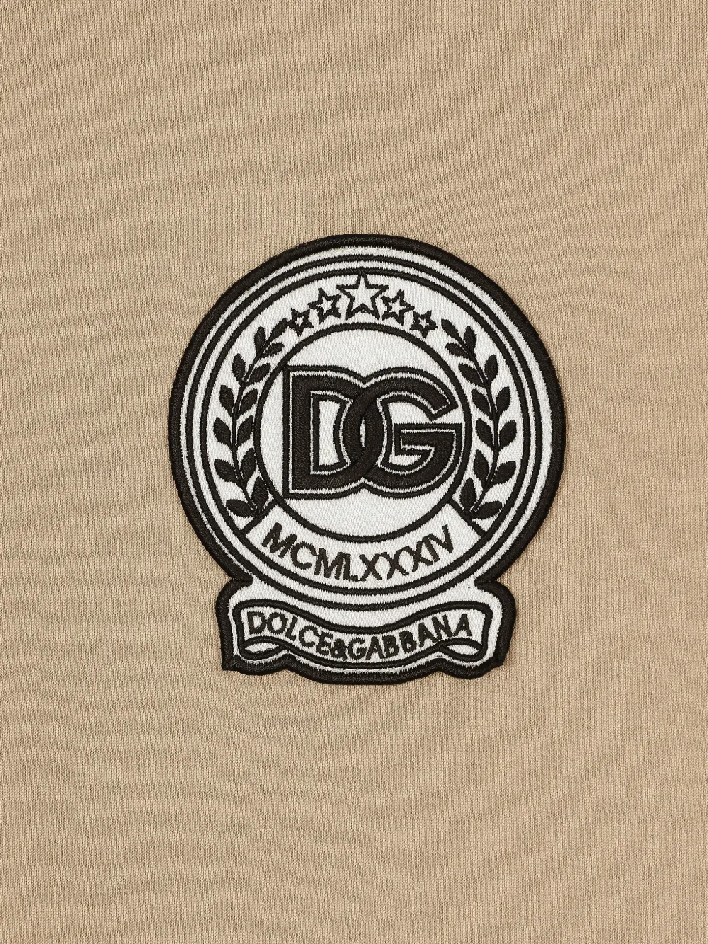 Dolce & Gabbana Katoenen T-shirt met borduurwerk Beige