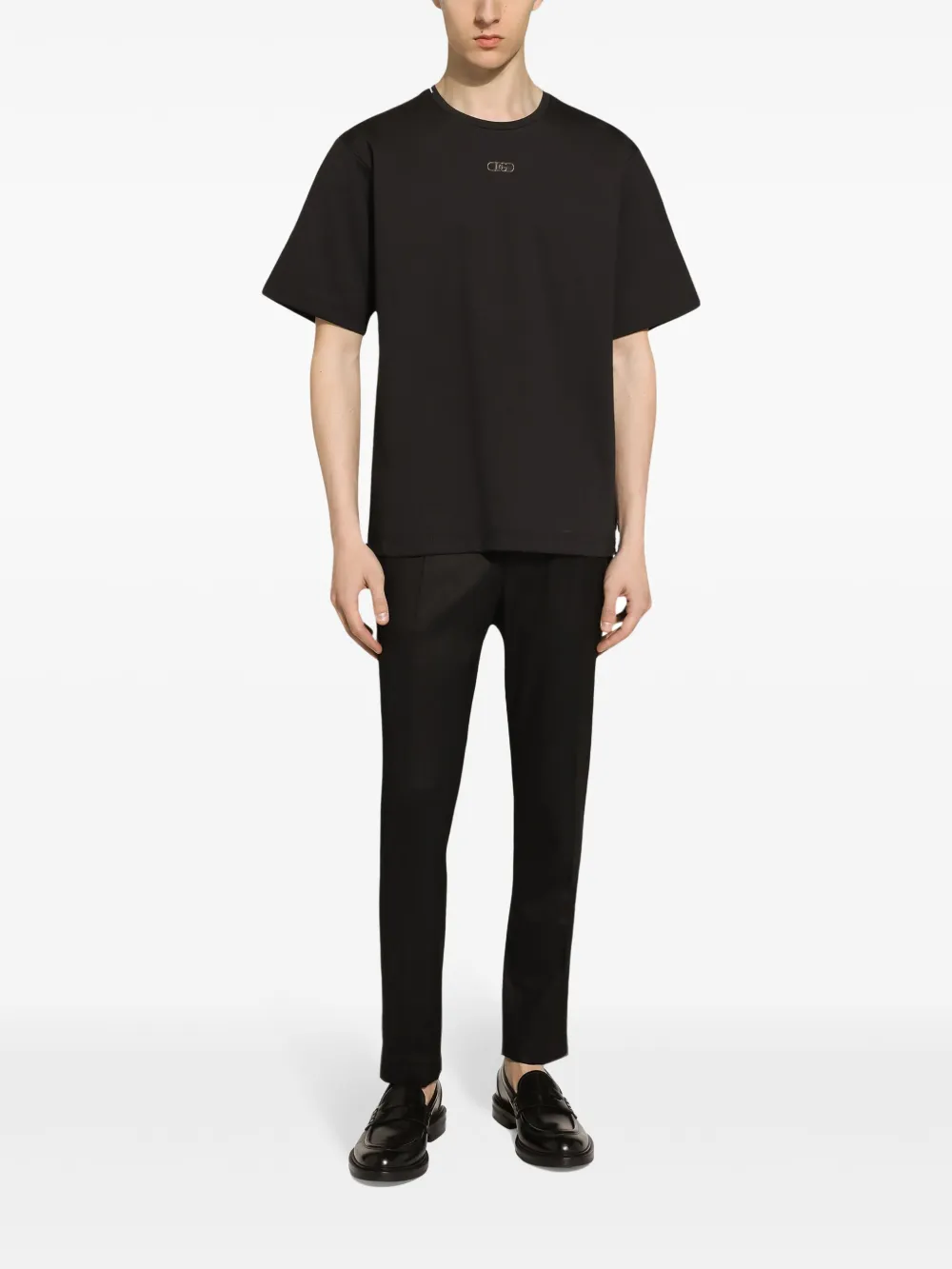 Dolce & Gabbana T-shirt met geborduurd logo Zwart