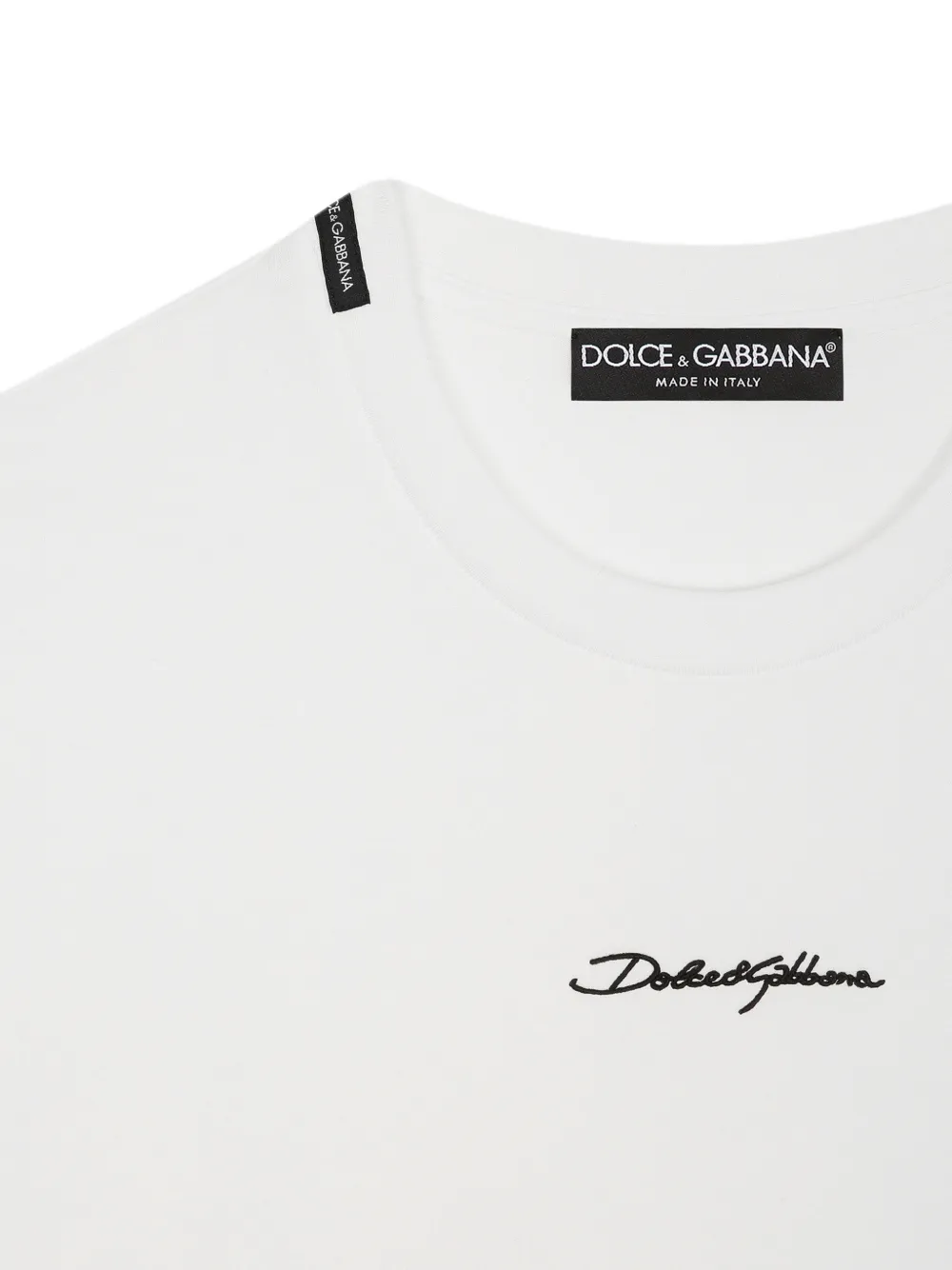 Dolce & Gabbana Katoenen T-shirt met logopatch Wit