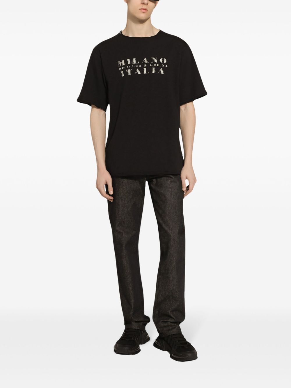 Shop Dolce & Gabbana Logo Cotton T-shirt In Black