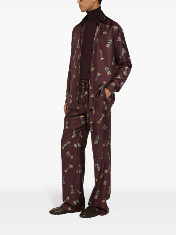 Dolce & Gabbana チェリープリント シェイパーパンツ ブラック Dolce & Gabbana chess-print Trousers | Brown | FARFETCH JO