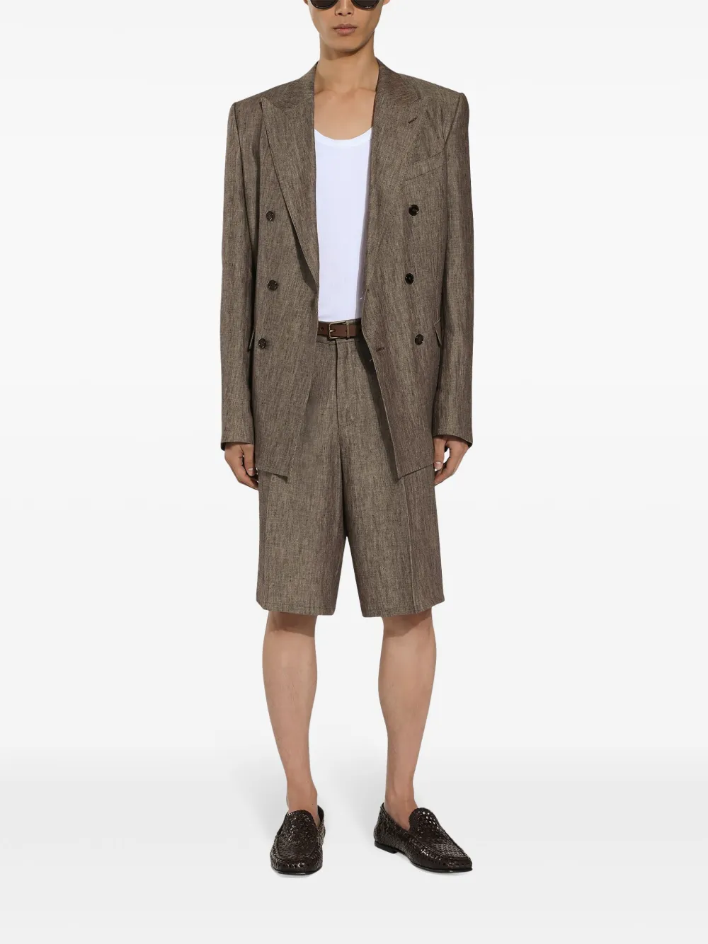 Dolce & Gabbana pleat-detail linen tailored shorts | Tailored Shorts | Image 2