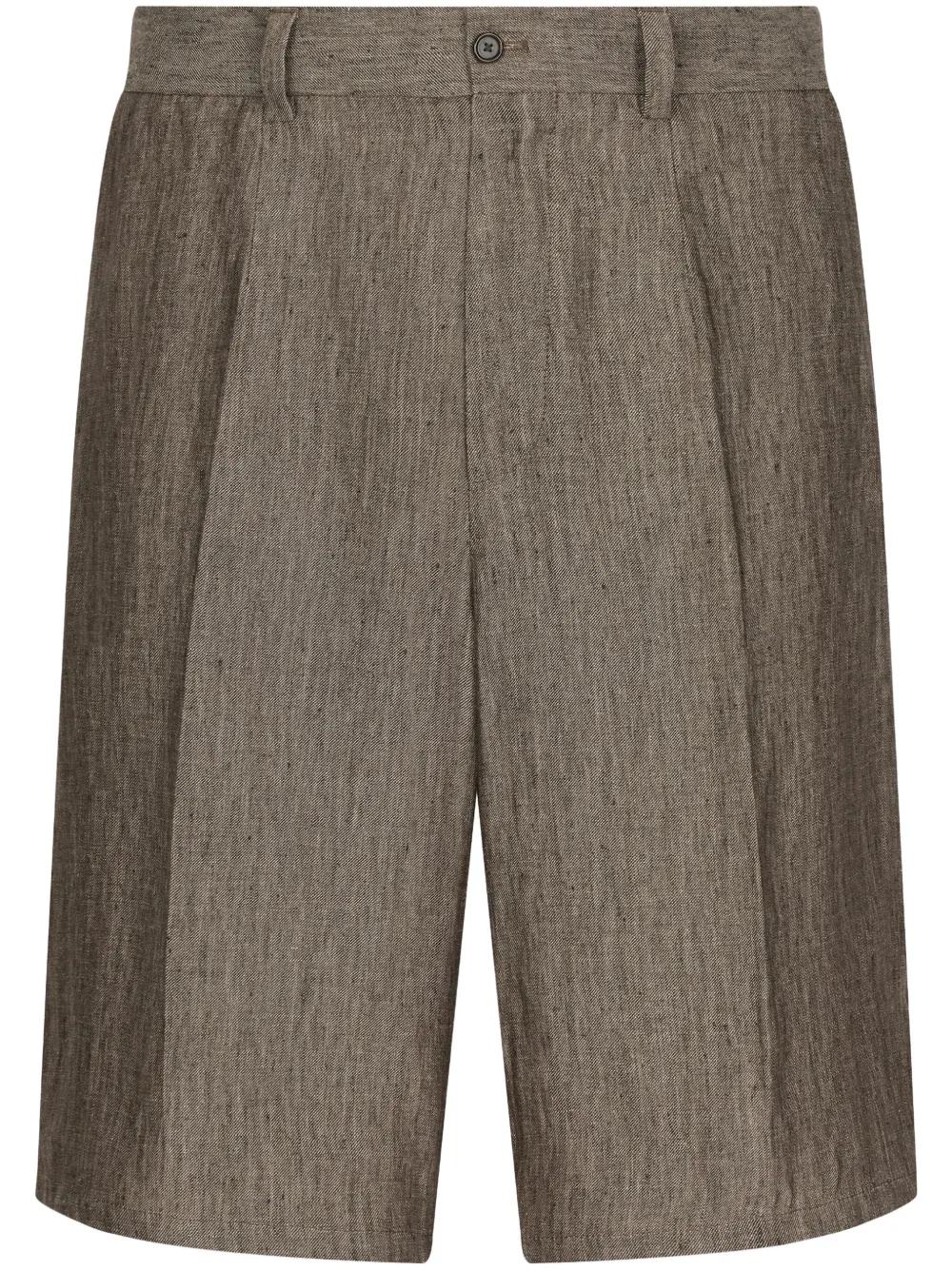 Dolce & Gabbana Linnen shorts met geplooid detail Beige