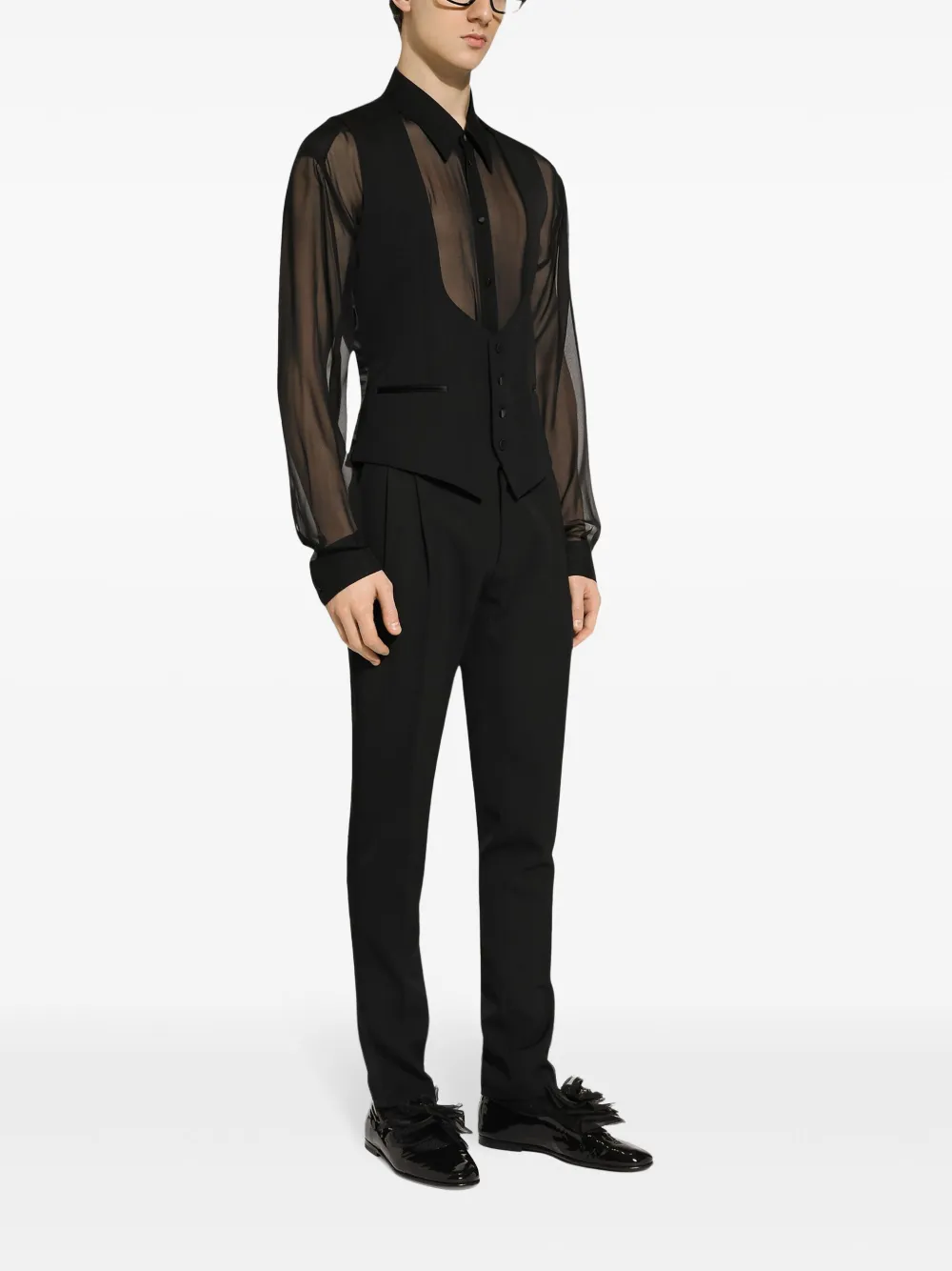 Dolce And Gabbana Slim Fit Tailored Trousers Black Farfetch