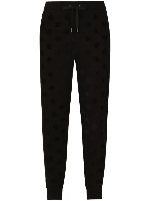 Dolce & Gabbana monogram-embossed cotton track pants 