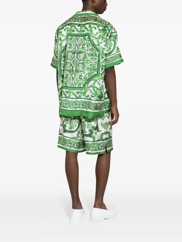 Dolce & Gabbana マジョリカプリント ショートパンツ | グリーン