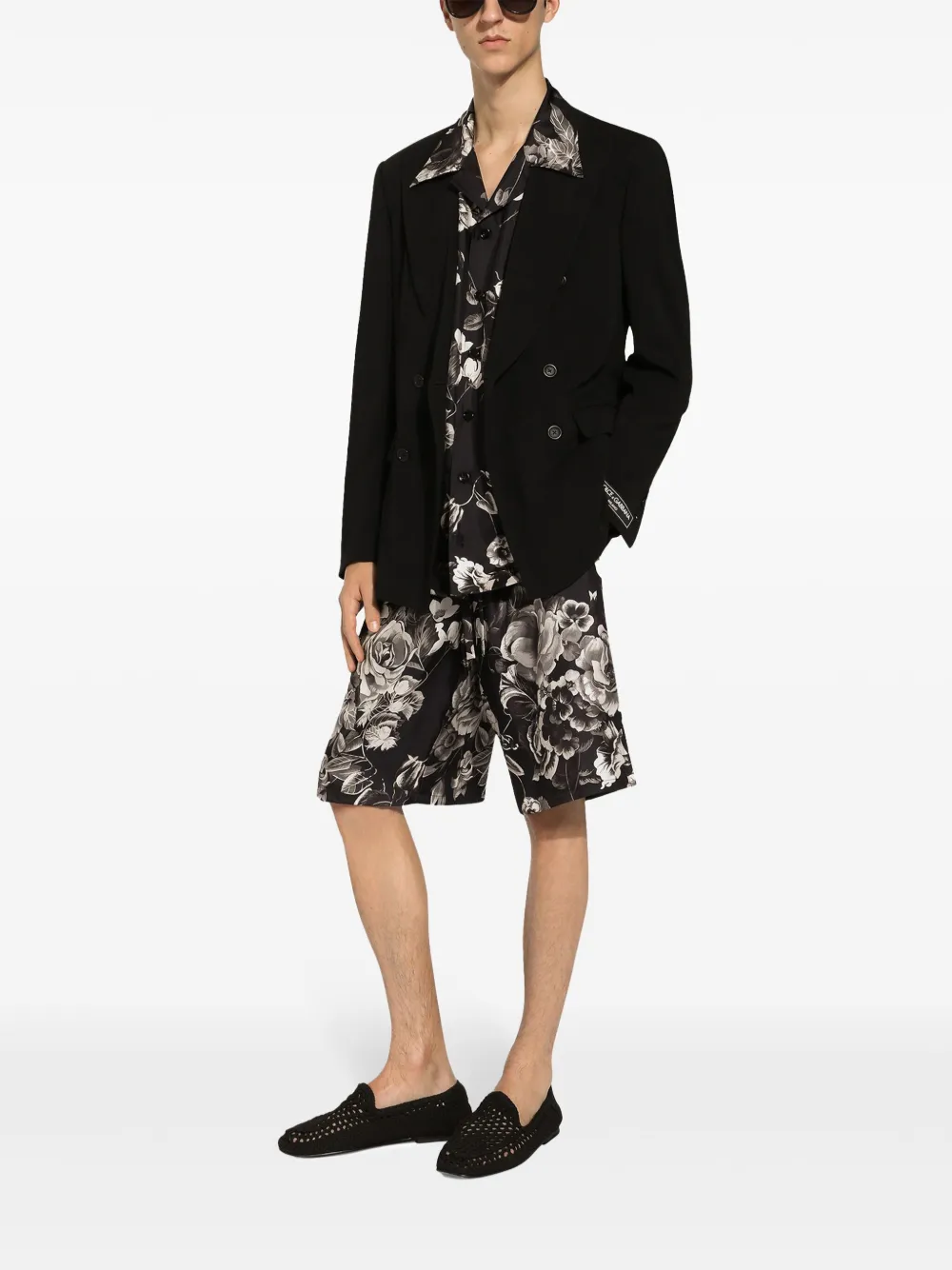 Dolce & Gabbana Zijden shorts met bloemenprint Zwart