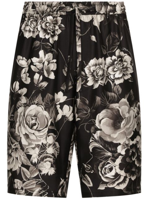 Dolce & Gabbana floral-print silk shorts