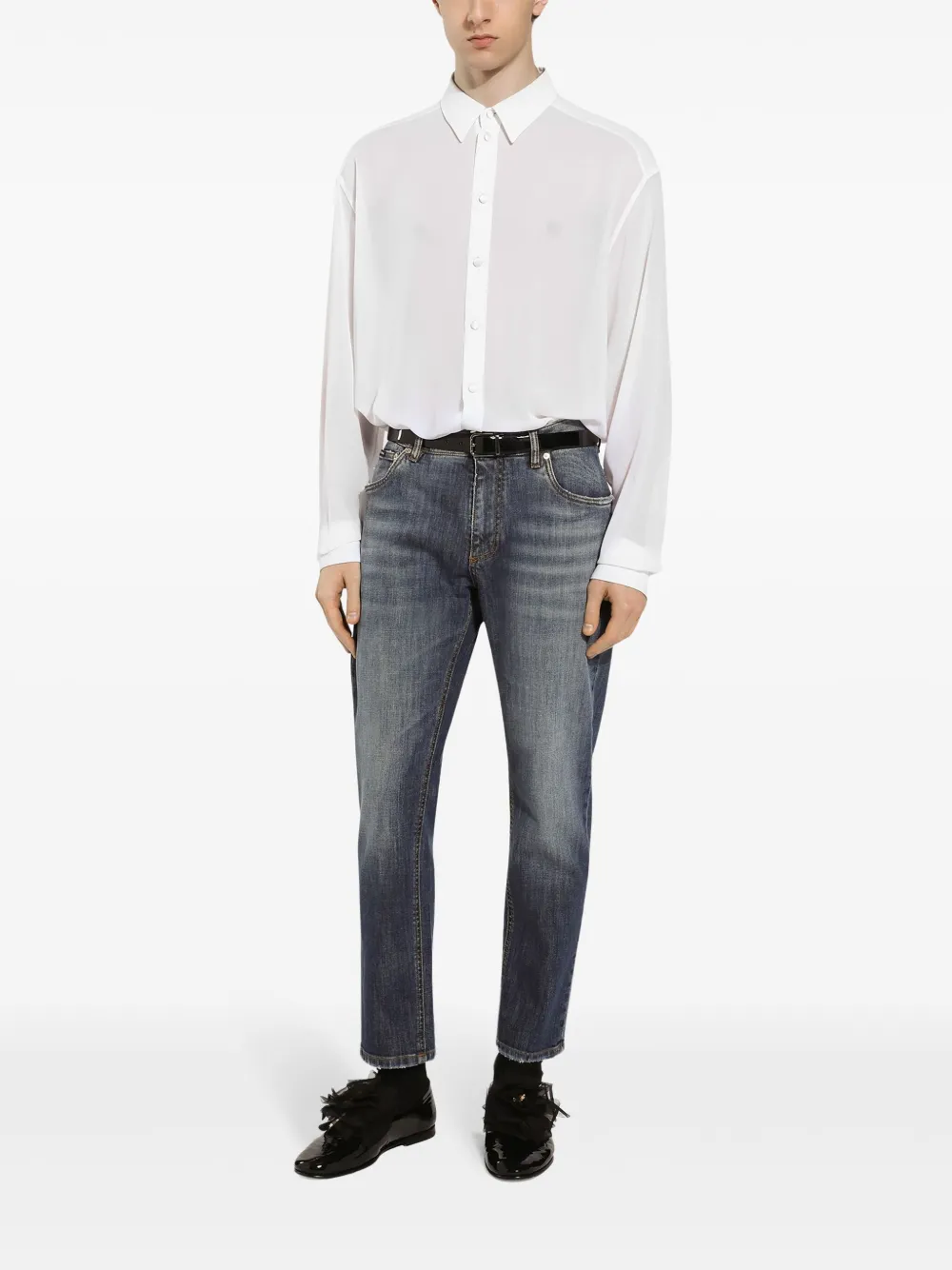 dolce&gabbana Dolce & Gabbana Jeans met toelopende pijpen - Grijs