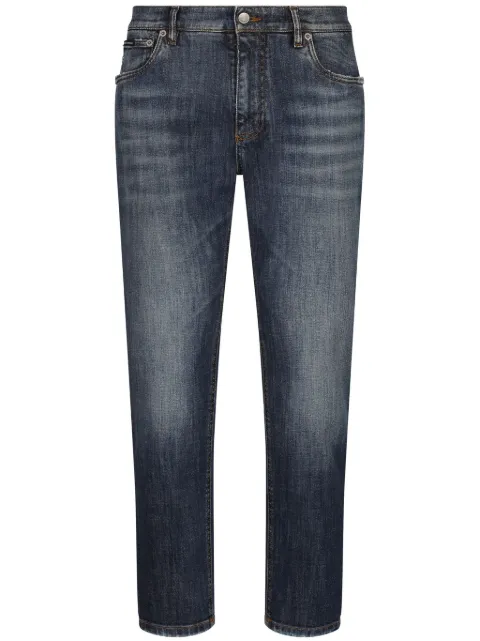 Dolce & Gabbana washed tapered jeans