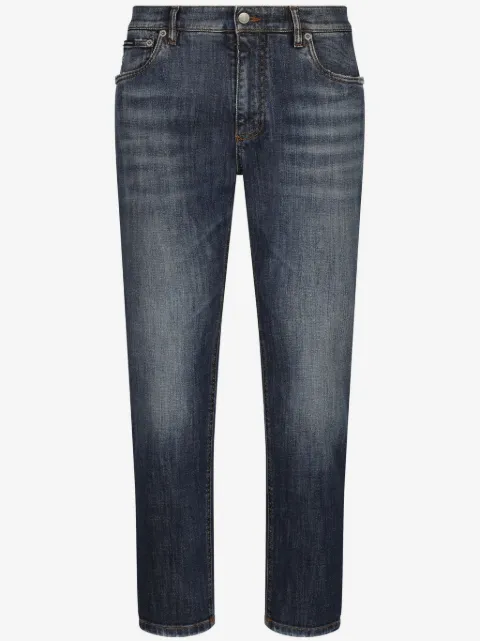 Dolce & Gabbana washed tapered jeans