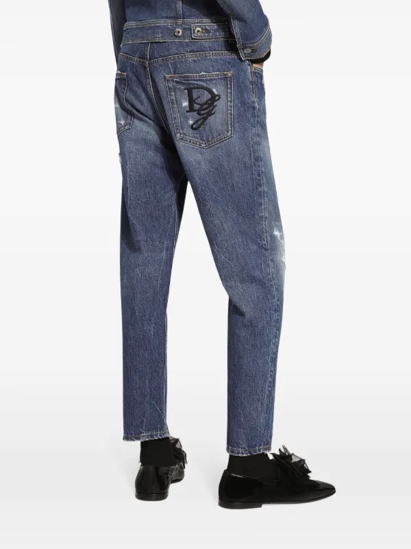 Dolce & Gabbana Ripped straight-leg Jeans | Blue | FARFETCH Dolce & Gabbana Ripped straight-leg Jeans | Blue | FARFETCH