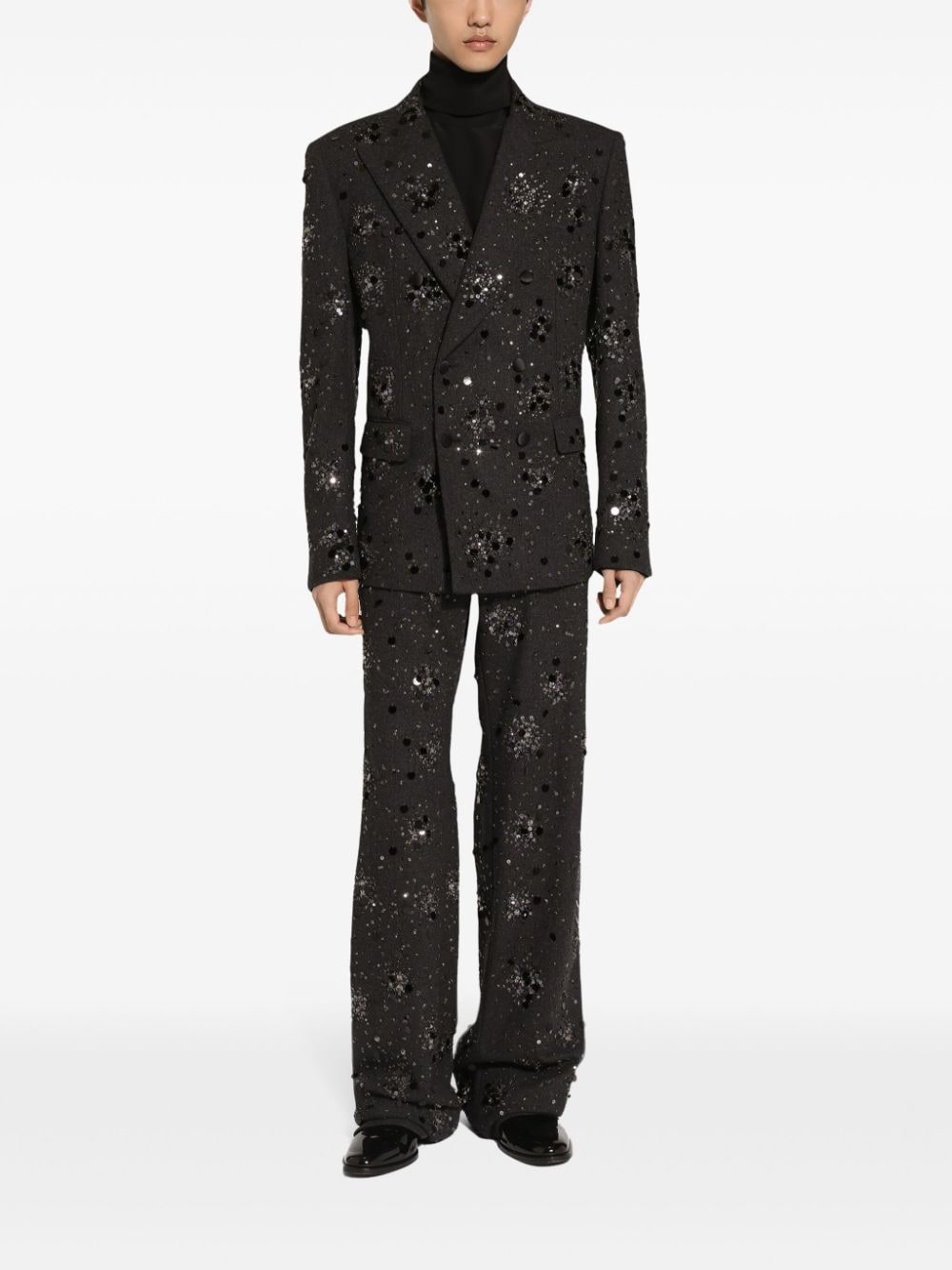 Shop Dolce & Gabbana Sequin-embellishment Trousers In Schwarz