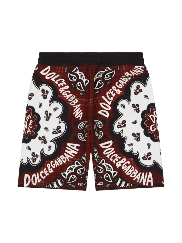 【送料&関税込】Dolce & Gabbana Bandanna Printed Short-s Dolce & Gabbana Bandanna-Print Silk Shorts | Sendegaro