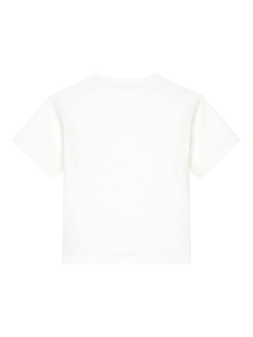 Dolce & Gabbana Kids T-shirt met geborduurd logo - Wit