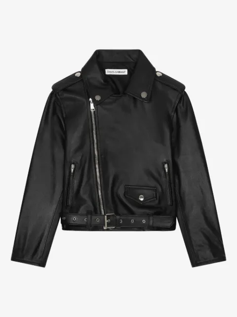 Dolce & Gabbana Kids Bikerjacke aus Leder