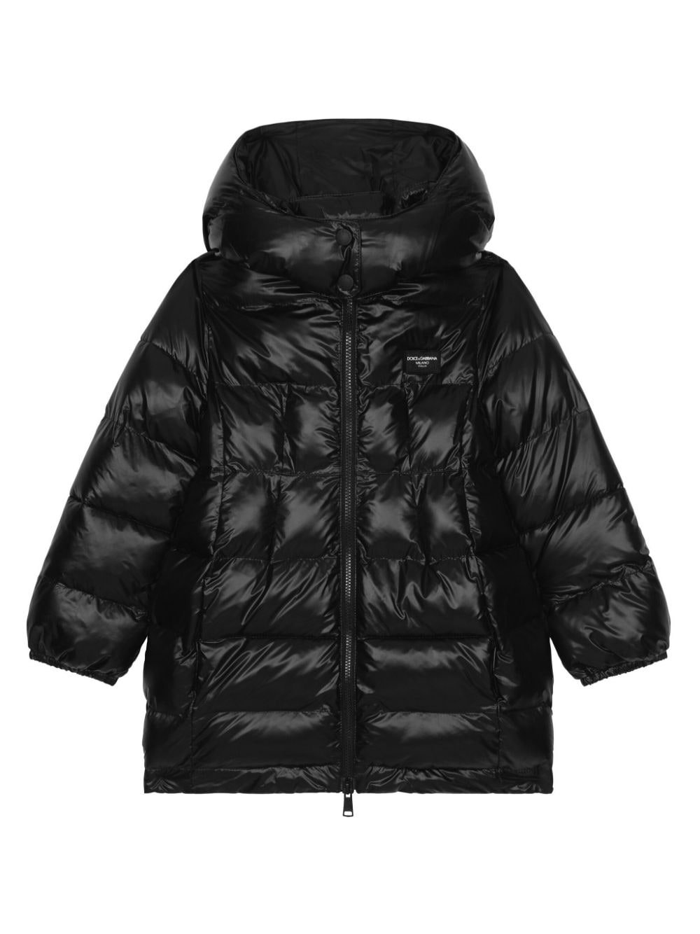 Dolce & Gabbana Kids Cappotto imbottito con cappuccio - Nero